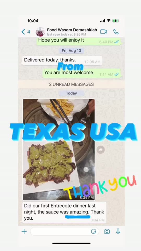 Customer message from Texas, USA